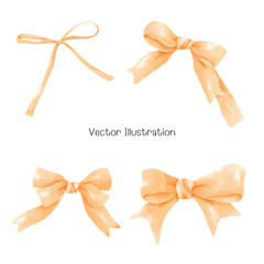 Watercolor Orang Ribbon,Vector Illustration