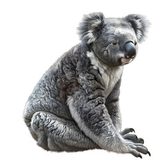 Naklejka premium Clipart illustration of koala on a white background. Suitable for crafting and digital design projects.[A-0004]