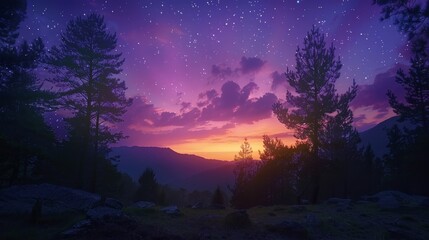 Naklejka premium Enchanting Twilight in the Forest