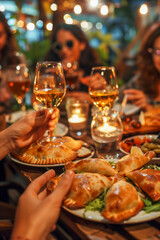 Fototapeta premium Empanadas being enjoyed at a festive Argentinian gathering