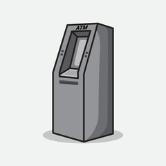 ATM Machine Cartoon Vector illustration. Vector Teller Machine. ATM Machine vector illustration
and icon for print and digital design