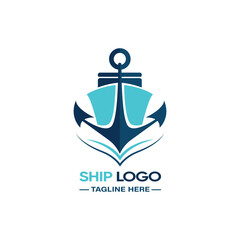 Cruise logo, ship logo, anchor logo