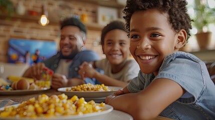 LGBTQ+ Parenting Families A heartwarming scene depicting LGBTQ+ parenting families at mealtime, playing games, watching movies or TV, relaxing around the house, and playing sports, showcasing the joy