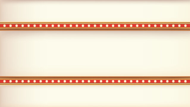 Retro advertising sign red marquee gold light board on white background. Vector illustration