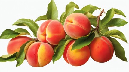 Peaches clipart, isolated on white background