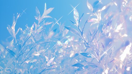 Holographic Foliage in a Dreamy Blue