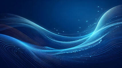 Abstract background a blue wavy lines in a blue background