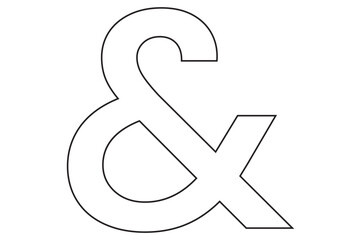 Obraz premium Ampersand Icon Calligraphic, Alphabet Ampersand Symbol Vector Art Illustration