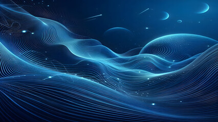 Abstract background a blue wavy lines in a blue background