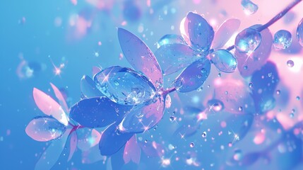 Fototapeta premium Water Droplets On Translucent Flower Petals