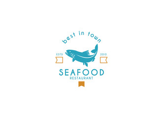 Fish seafood restaurant logo design. Fresh fish logo design