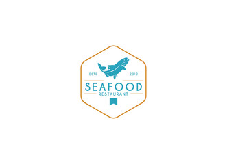 Fish seafood restaurant logo design. Fresh fish logo design