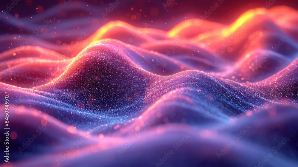 Fototapete computer generated image capturing the dynamic motion of a wave of light.
