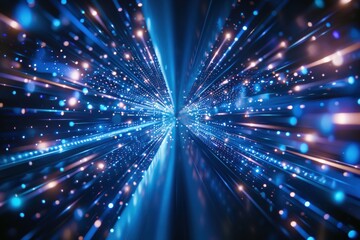 Fototapeta premium Abstract burst of light with blue hues. futuristic background