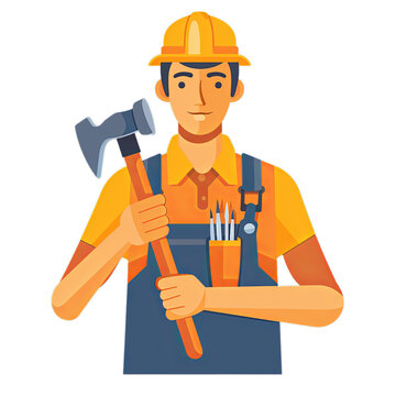 recommend clip art: Man with hammer flat icon