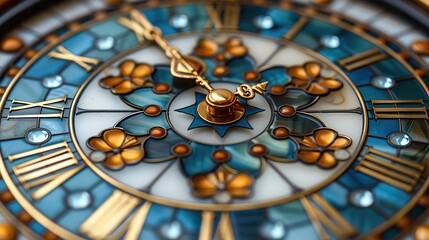 A timepiece adorned with abstract shapes in lieu of numerals embodies the ethereal and abstract essence of creativity.