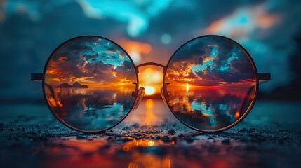 A pair of glasses, each lens revealing a distinct world, embodies the kaleidoscopic diversity of perspectives in artistic expression.
