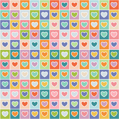 Seamless pattern with hand drawn heart. Background for textile, wrapping paper, fashion, illustration.