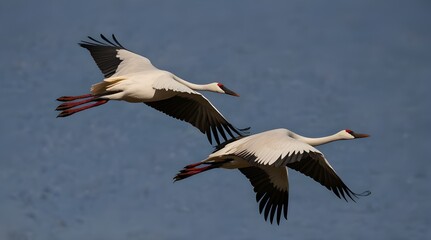 Obraz premium Flying cranes.generative.ai