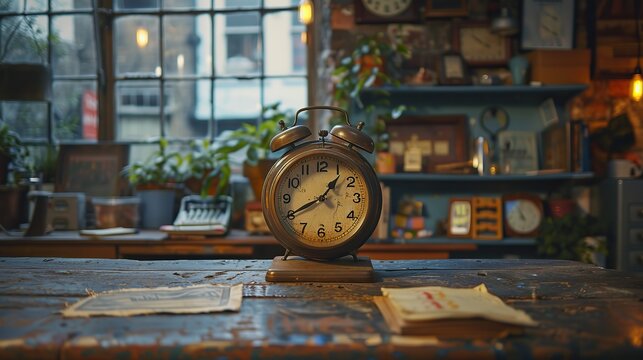 The molten clock draped over the desk symbolizes the fluidity of time as it ebbs and flows during the creative act.