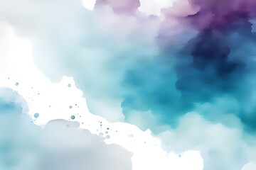 Obraz premium Grunge watercolor border background and texture, white bright tone, space for design. watercolor background