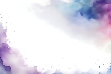 Obraz premium Grunge watercolor border background and texture, white bright tone, space for design. watercolor background
