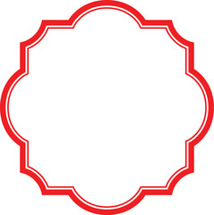 Triple-Lined Curvy Border Red frame elegant icon vector