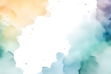 Obraz premium Grunge watercolor border background and texture, white bright tone, space for design. watercolor background