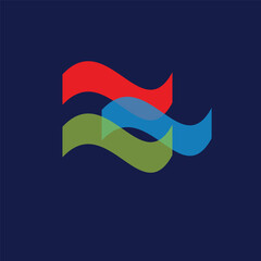 transparent waves logo vector color