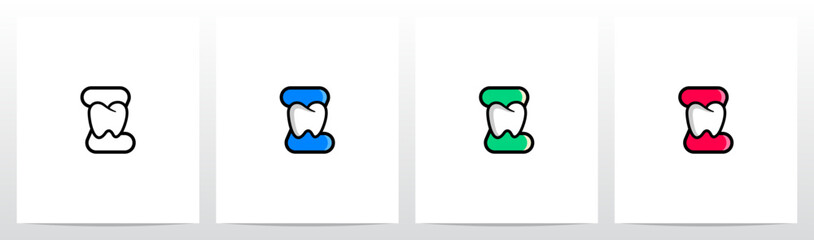 Cartoon Comic Style Tooth Dentist Letter Initial Logo Design Z