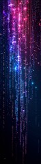 Obraz premium An abstract technology background with binary code and vibrant colors on a black background. 
