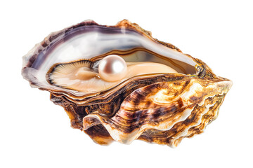 Naklejka premium Open oyster with pearl isolated on white