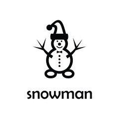 snowman abstract flat icon design logo