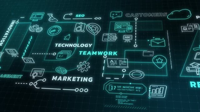 Animated infographic on the concept of business idea.
