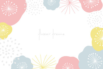 北欧風の花柄の背景フレーム