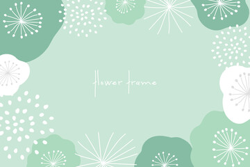 北欧風の花柄の背景フレーム