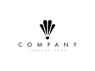 creative badminton shuttlecock logo design
