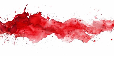 Fototapeta premium Ethereal Watercolor Texture Elements on Red Ink Background - Serene 4K HD Wallpaper with Smoke and Negative Space,Watercolor texture elements on background red ink, ink, artistic conception, smoke, wh