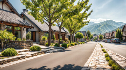 Fototapeta premium trees in the village