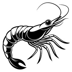 illustration of a cartoon shrimp vector illustration	