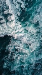 Fototapeta premium Majestic Waves Crashing onto Serene Shoreline