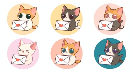 手紙を持った猫のアイコン11