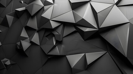 Obraz premium Modern black metal low poly backdrop. 