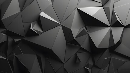 Fototapeta premium Modern black metal low poly backdrop. 