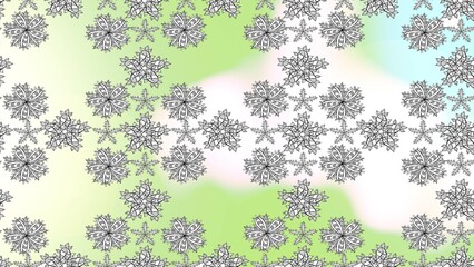 Seamless pattern with interesting doodles on colorfil background. Pano. Raster illustration.