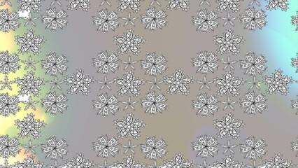 Seamless pattern with interesting doodles on colorfil background. Pano. Raster illustration.