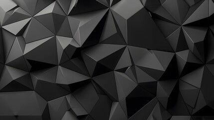 Fototapeta premium Modern black metal low poly backdrop. 