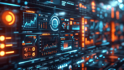 Obraz premium Advanced Project Performance Dashboard Displaying Realtime Business Analytics