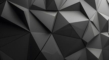 Modern black metal low poly backdrop. 
