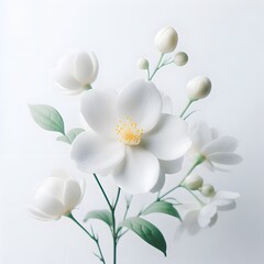 Obraz premium flower on white background with copy space